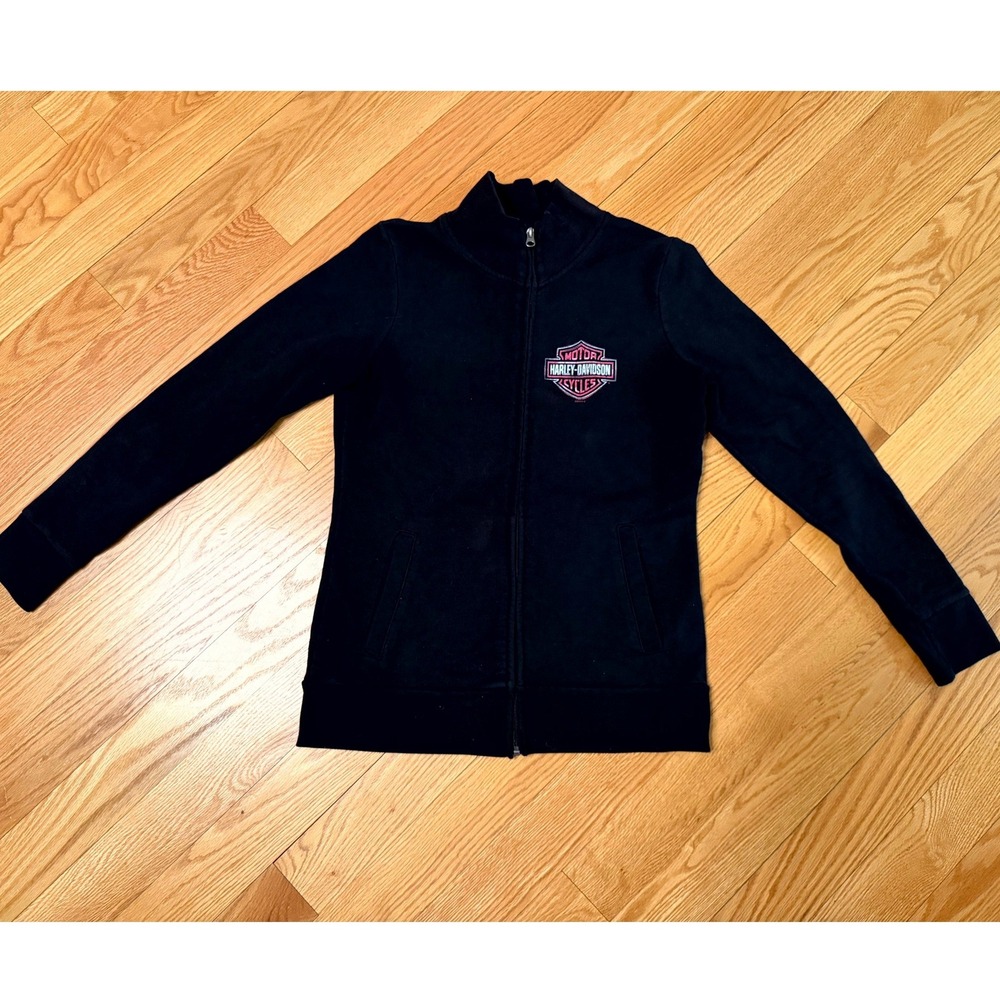 Harley-Davidson Womens Black Barnett El Paso Texas Winged Zip Up Sweatshirt M